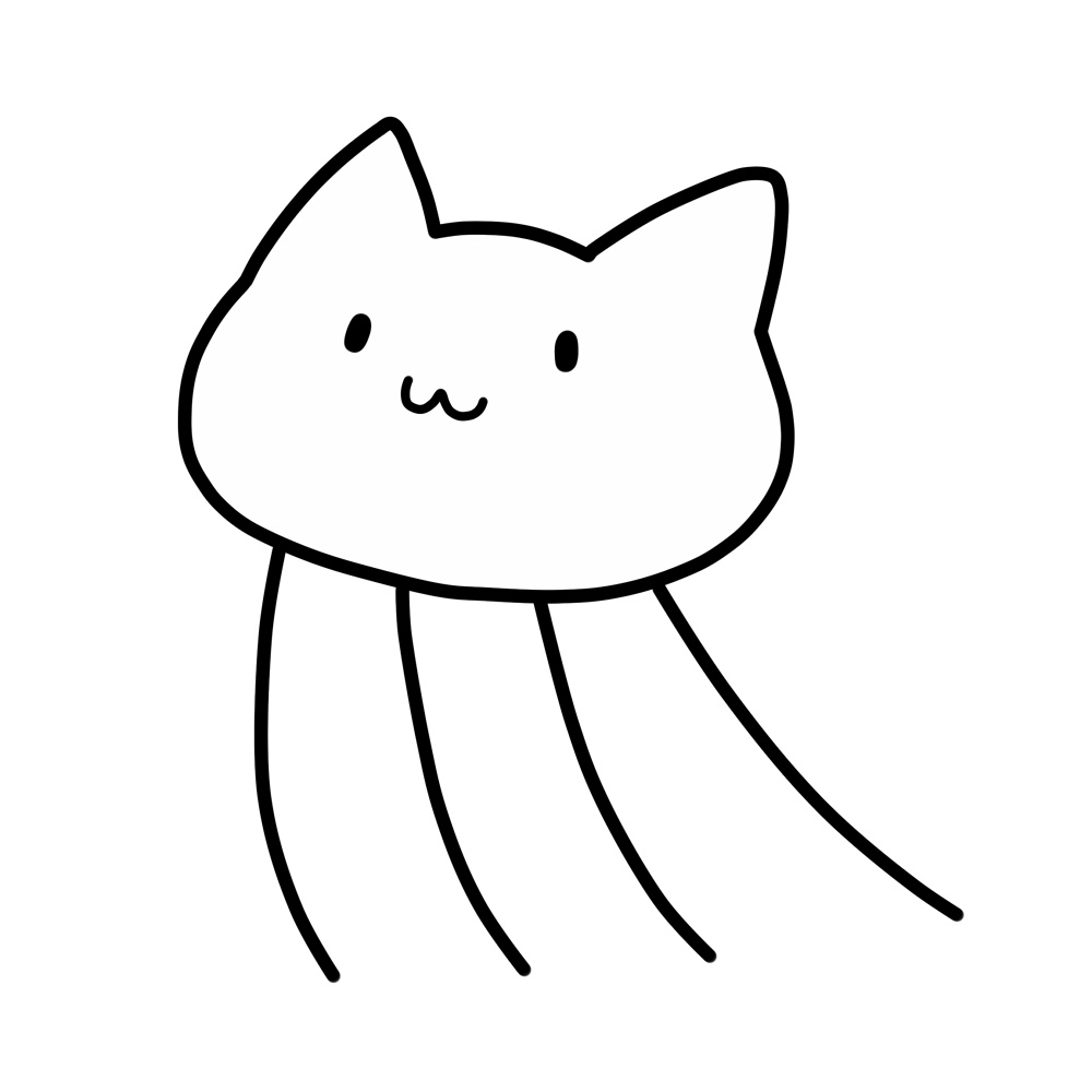 ねこくらげシャツ(白)