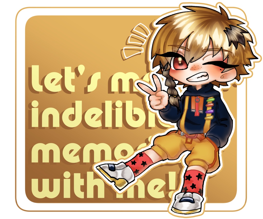 卯月春兎ポップデザインTシャツ