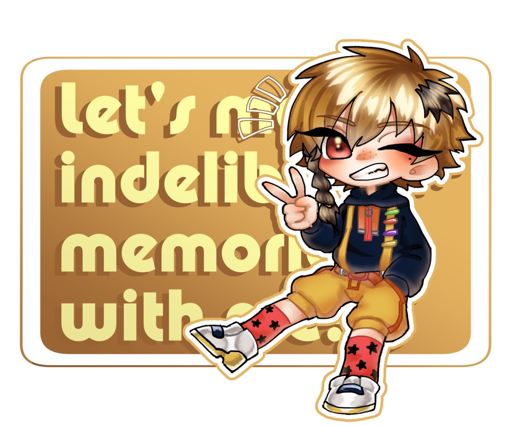 卯月春兎ポップデザイン缶バッチ