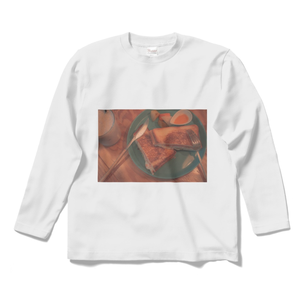雰囲気オシャレ写真プリントTシャツロング袖
