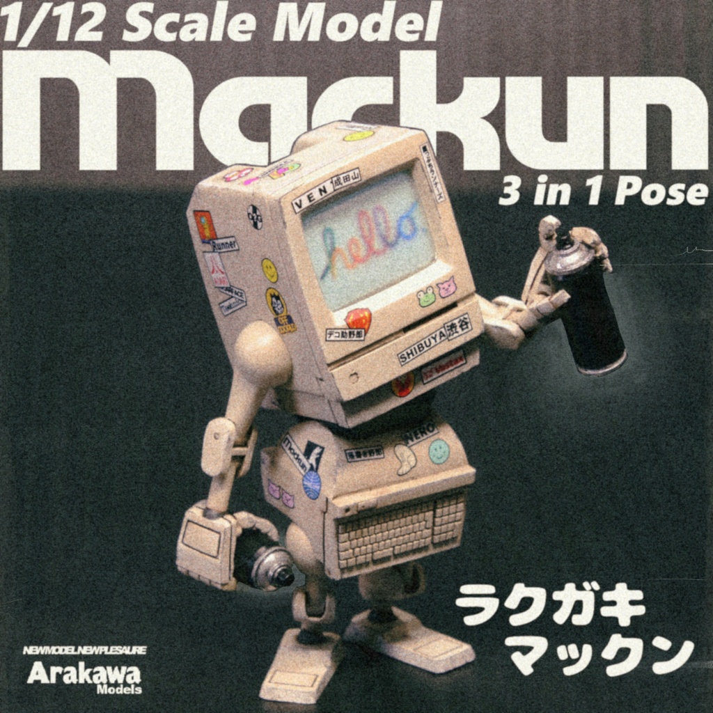 1/12 Scale　ラクガキマックン 3in1 Pose 【未塗装組み立てオリジナルガレージキット】
