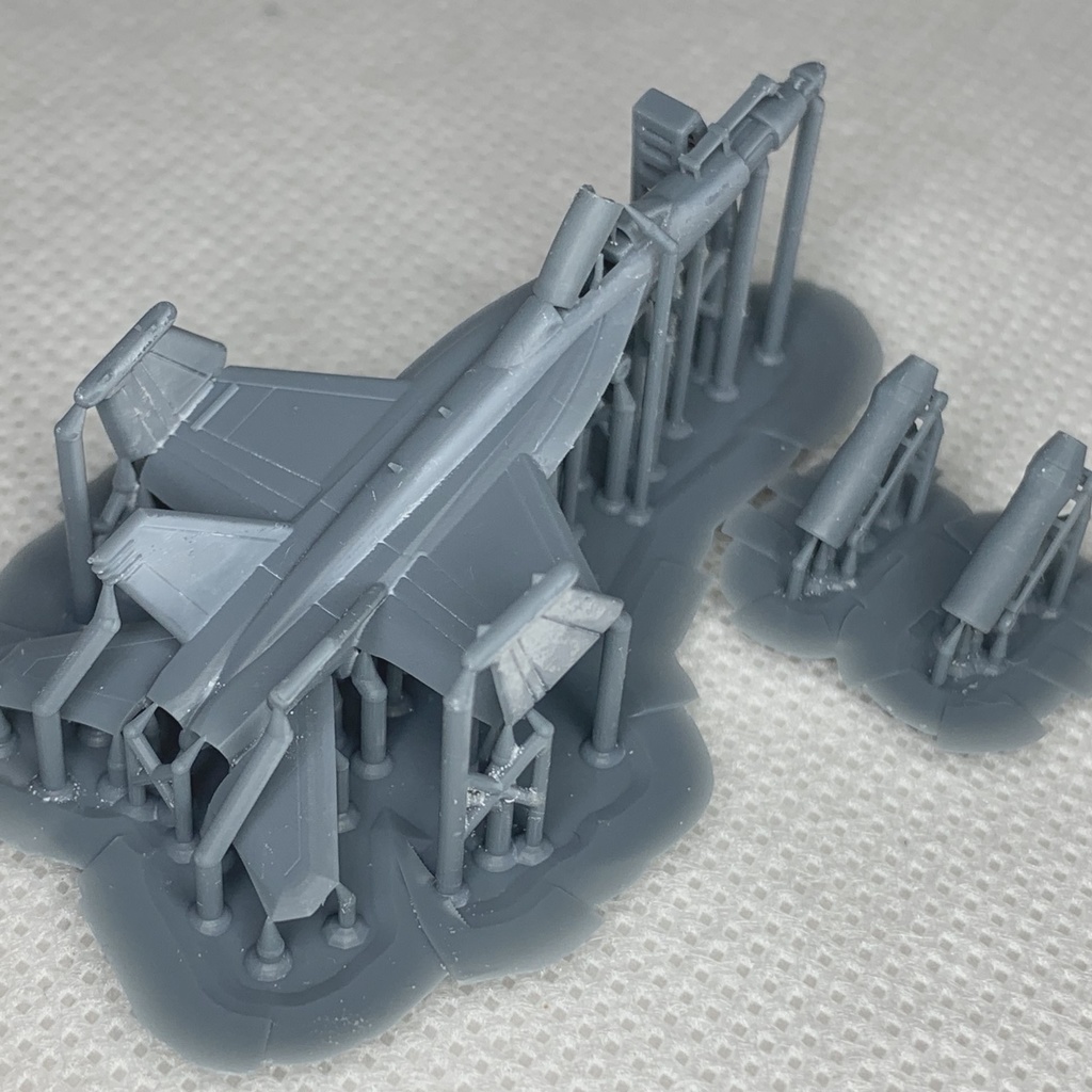 アメリカ海軍 空母 艦載機 格納庫メンテナンス中 EA-18G&F-18C 1/350スケール 3Dプリンターレジンパーツ 艦船模型