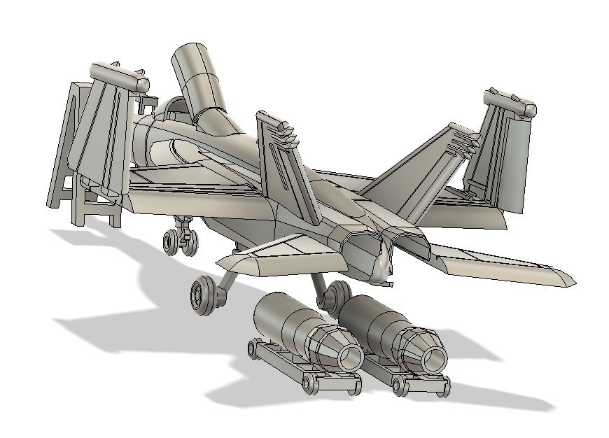 アメリカ海軍 空母 艦載機 格納庫メンテナンス中 EA-18G&F-18C 1/350スケール 3Dプリンターレジンパーツ 艦船模型