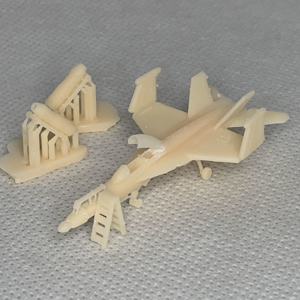 アメリカ海軍 空母 艦載機 格納庫メンテナンス中 EA-18G&F-18C 1/350スケール 3Dプリンターレジンパーツ 艦船模型