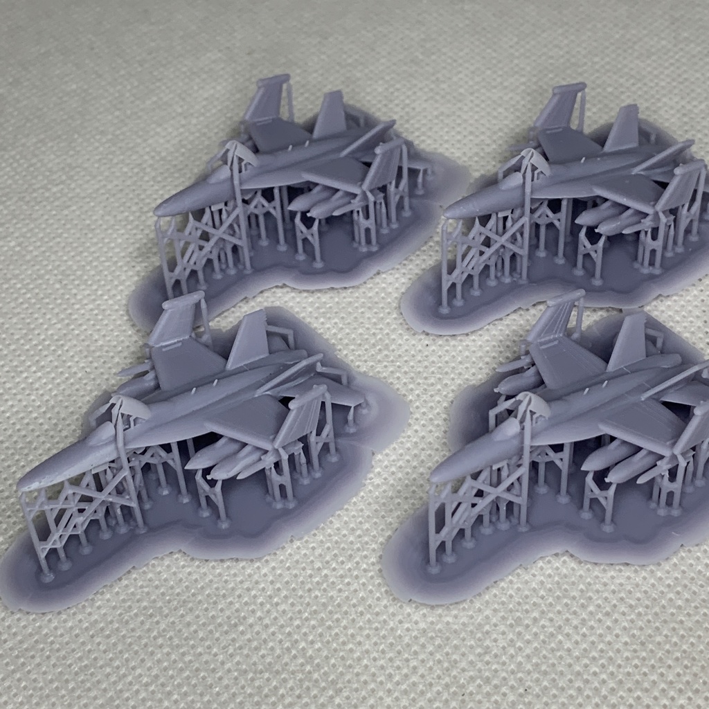 F/A-18E(単座席) 4機 アメリカ海軍 空母艦載機 1/350 3Dプリント レジンパーツ 艦船模型