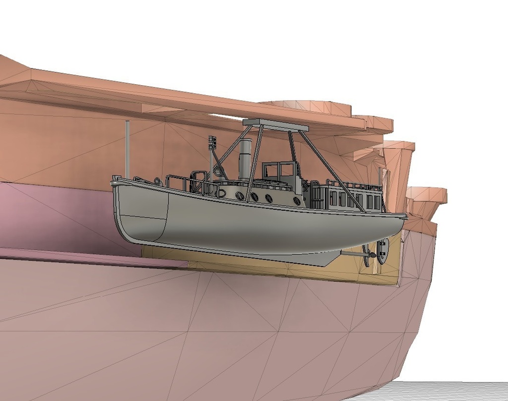 17m水雷艇 1/200 戦艦大和・武蔵 船尾 艦載艇格納庫吊り下げ仕様 艦船模型 Amegraphy 2-17