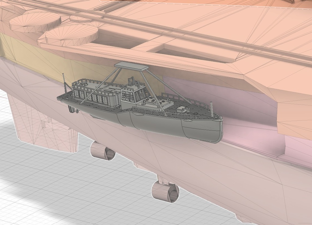 15m内火艇 1/200 戦艦大和・武蔵 船尾 艦載艇格納庫吊り下げ仕様 艦船模型 Amegraphy 2-15