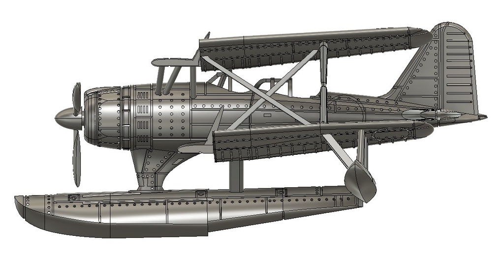零式水上観測機 折り畳み翼 1/200 戦艦大和 武蔵 艦載機 艦船模型 20-2