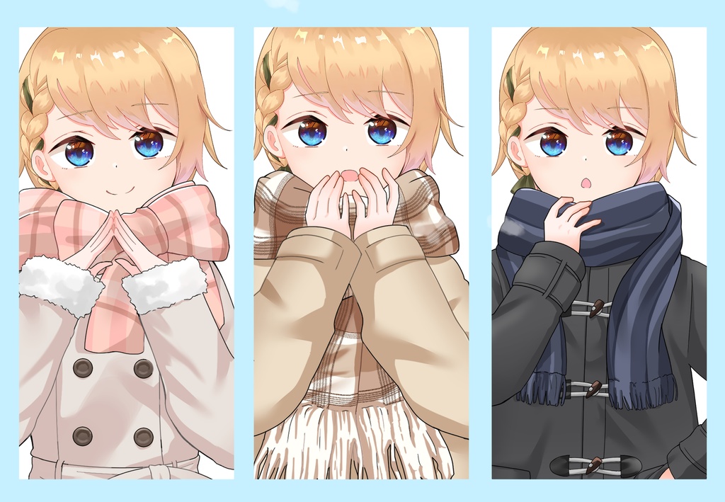 【フリー素材】コート&マフラーセット