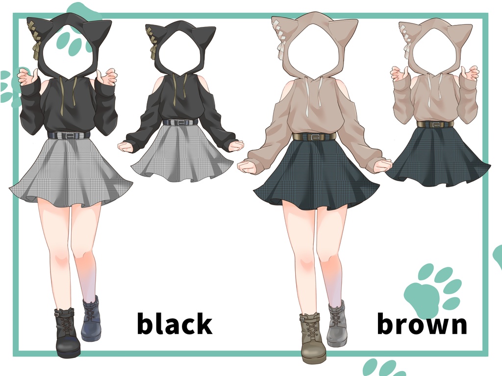 【フリー素材】猫耳パーカー