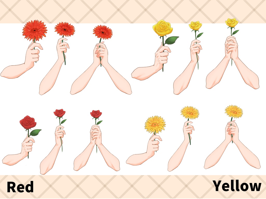 【フリー素材】花を持つ手