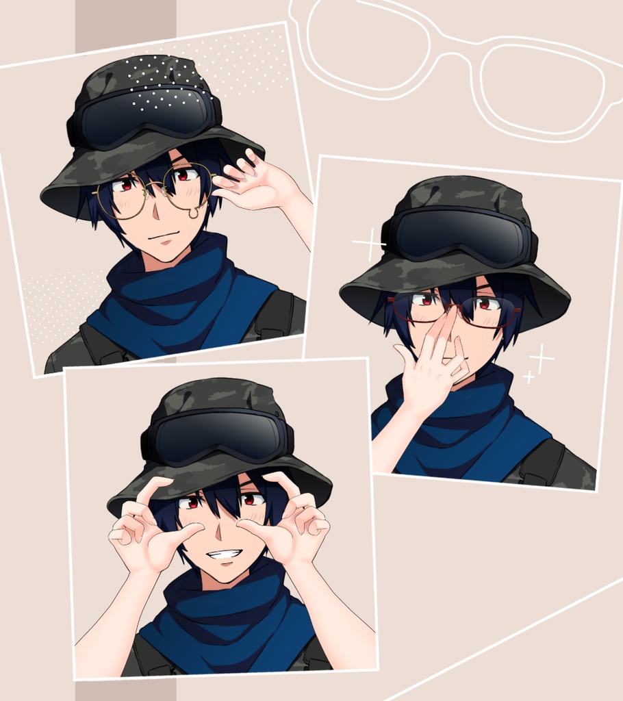 【フリー素材】眼鏡&ポーズ素材2