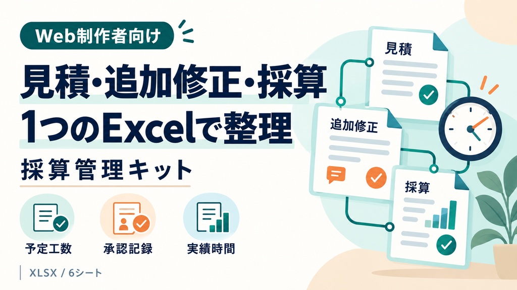 Web制作の見積と追加修正を整理するExcel｜採算管理キット
