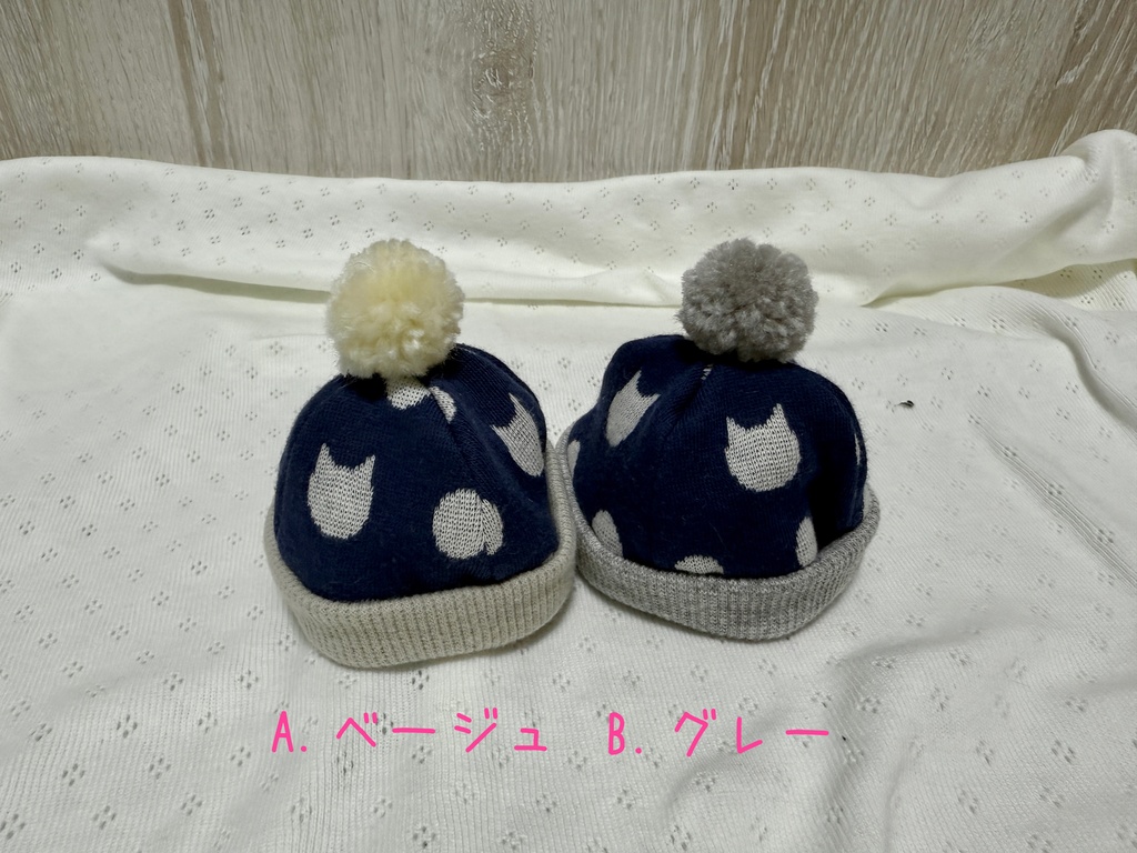 フォゼちゃんの冬支度 猫ドット柄