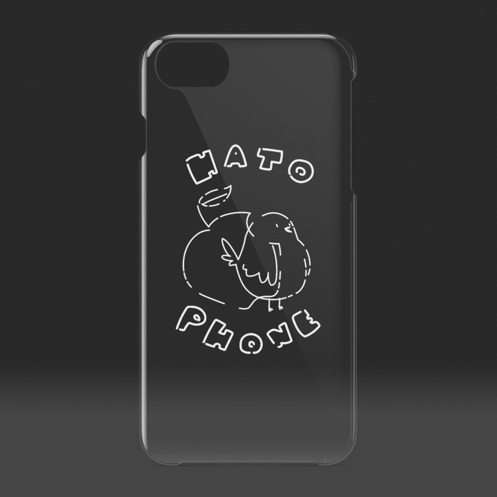 線画みがあるハトのクリアケース