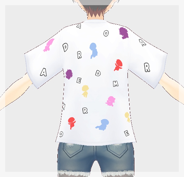 【Vroidテクスチャ】だまおれTシャツ/黒&白バージョン【無料】
