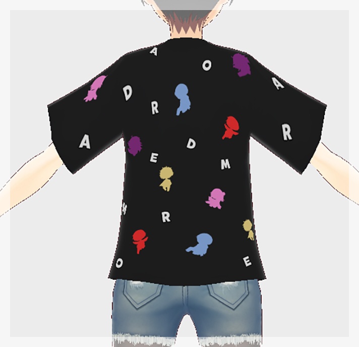【Vroidテクスチャ】だまおれTシャツ/黒&白バージョン【無料】