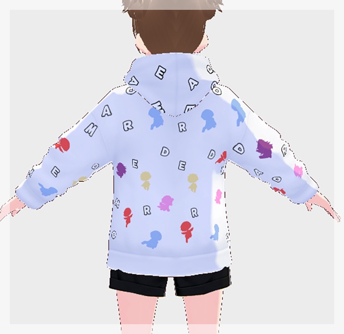 【Vroidテクスチャ】だまおれパーカー/黒&白バージョン【無料】