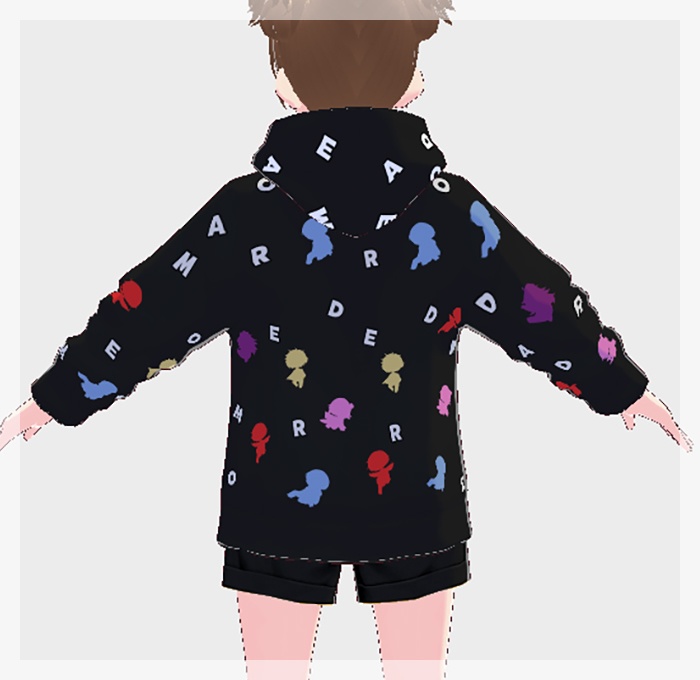 【Vroidテクスチャ】だまおれパーカー/黒&白バージョン【無料】