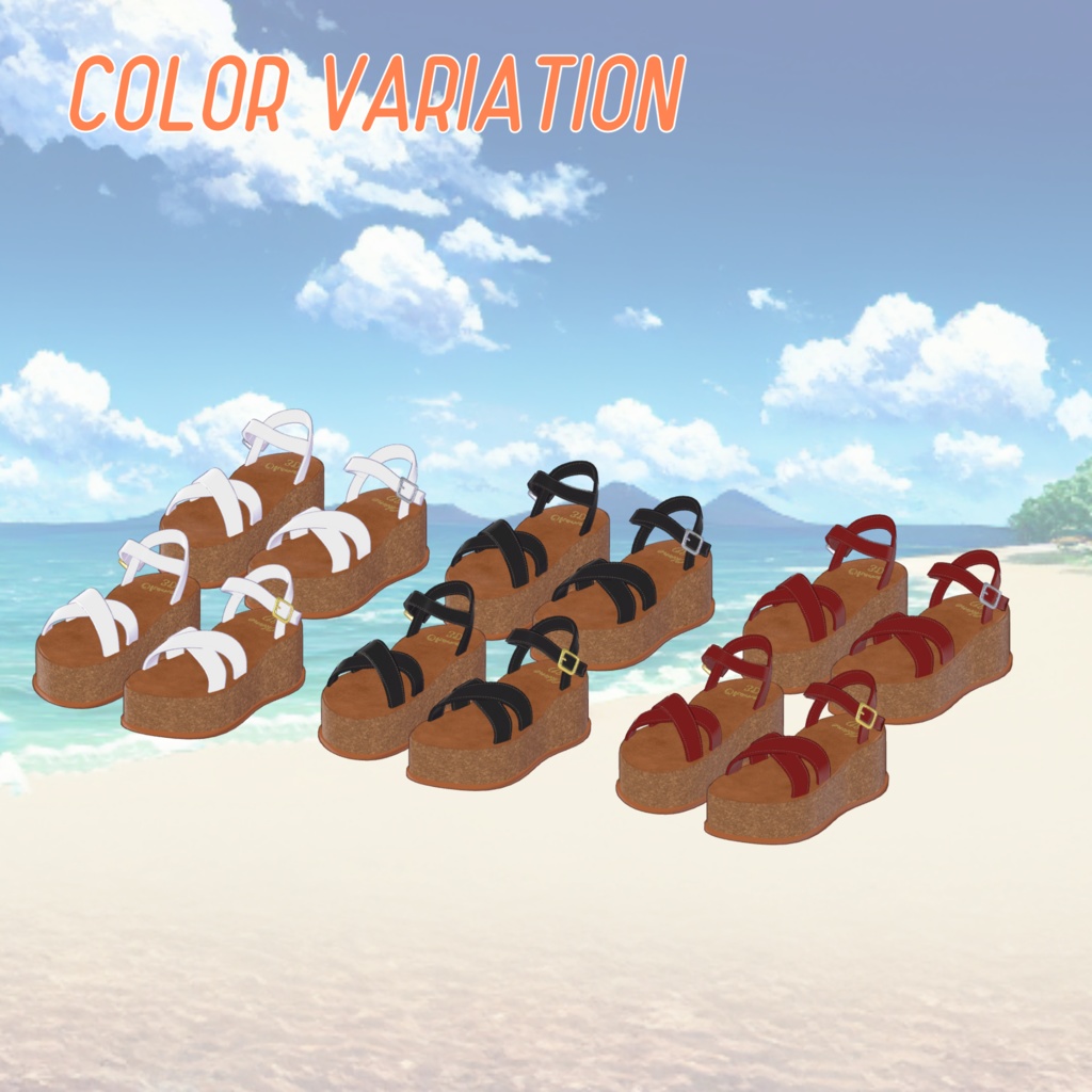 【31アバター対応】Simple Sandals【VRC想定】
