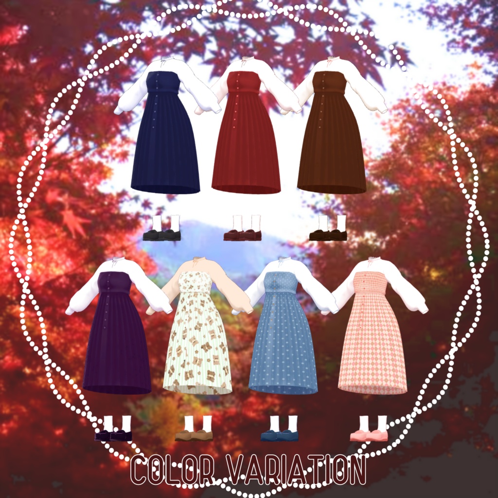 【20アバター対応】Autumn Onepiece #24【VRC想定】