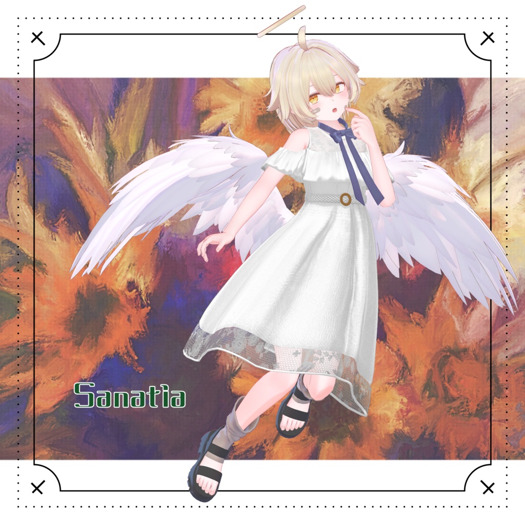 【31アバター対応】Ruffle Trim Dress #28【VRC想定】