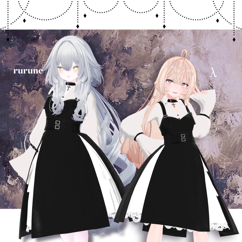 【31アバター対応】Gothic Dress #29【VRC想定】