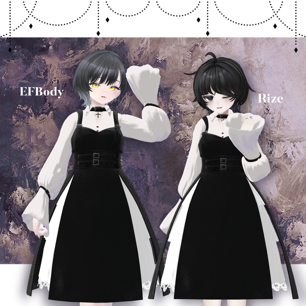 【31アバター対応】Gothic Dress #29【VRC想定】