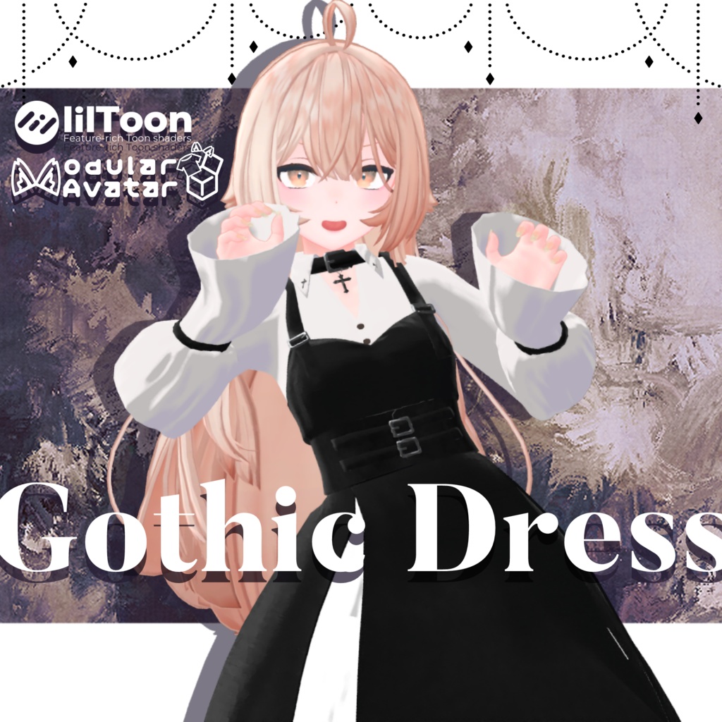 【31アバター対応】Gothic Dress #29【VRC想定】