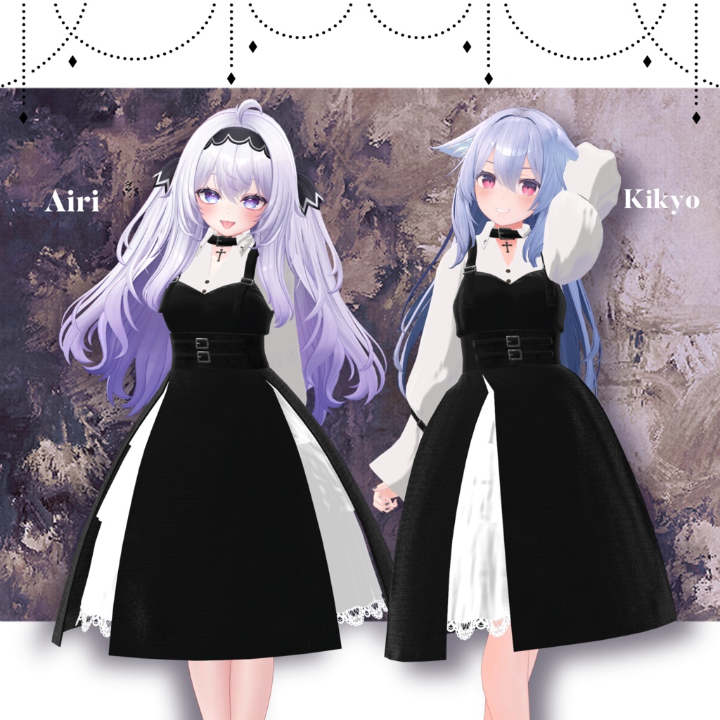 【31アバター対応】Gothic Dress #29【VRC想定】