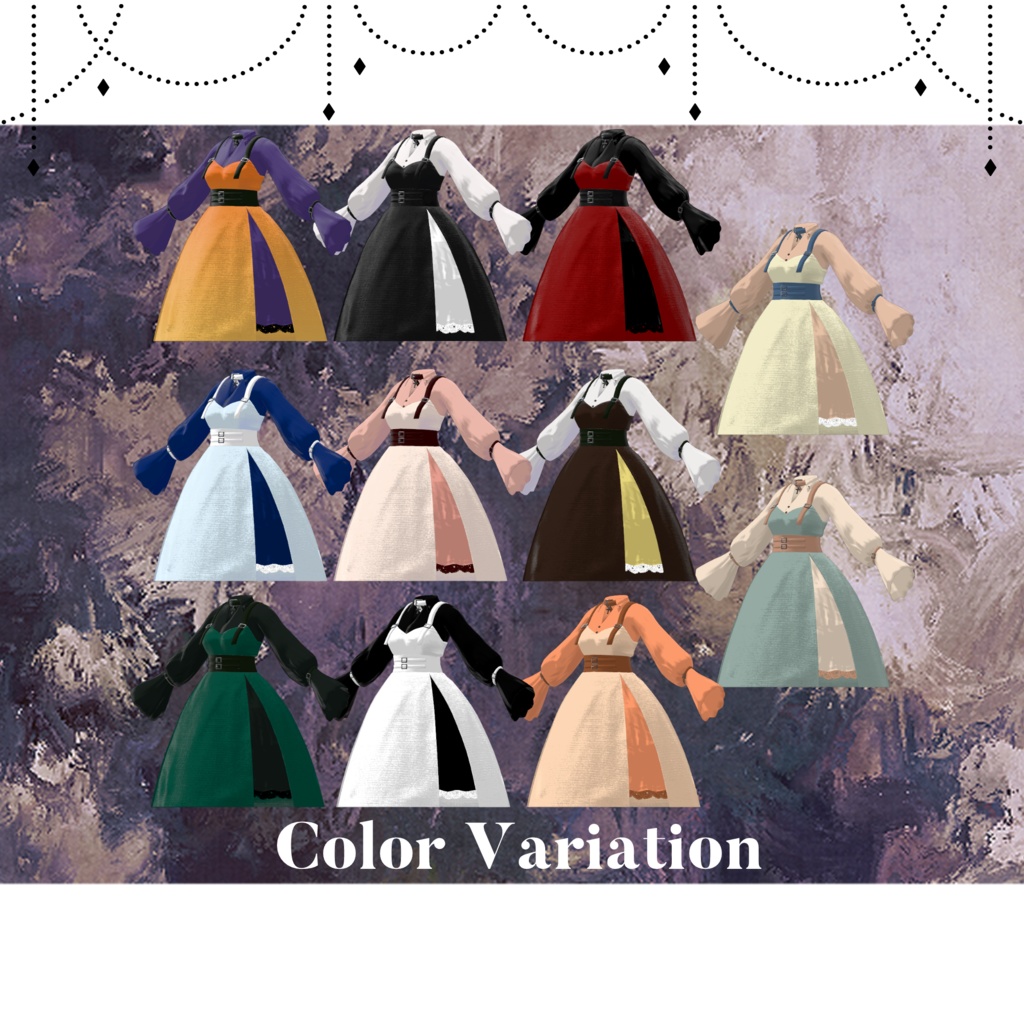 【31アバター対応】Gothic Dress #29【VRC想定】