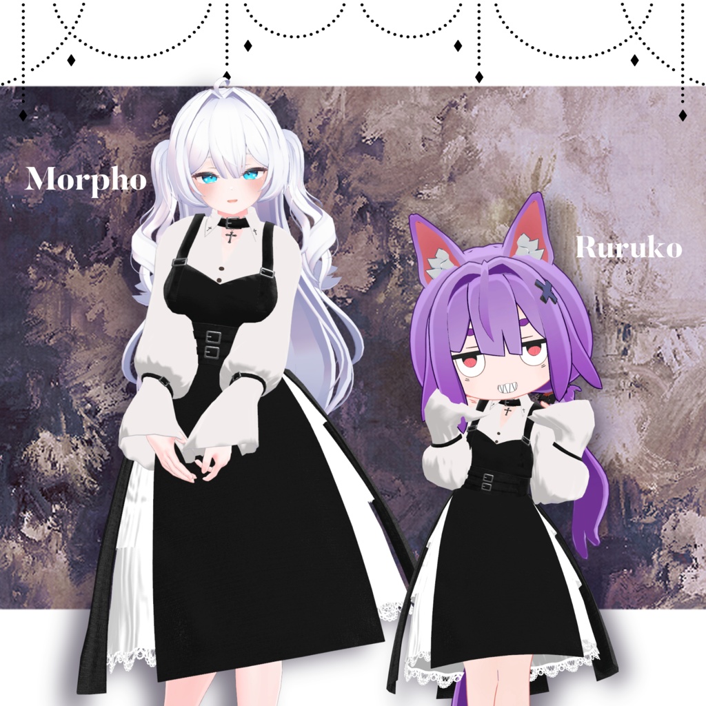 【31アバター対応】Gothic Dress #29【VRC想定】