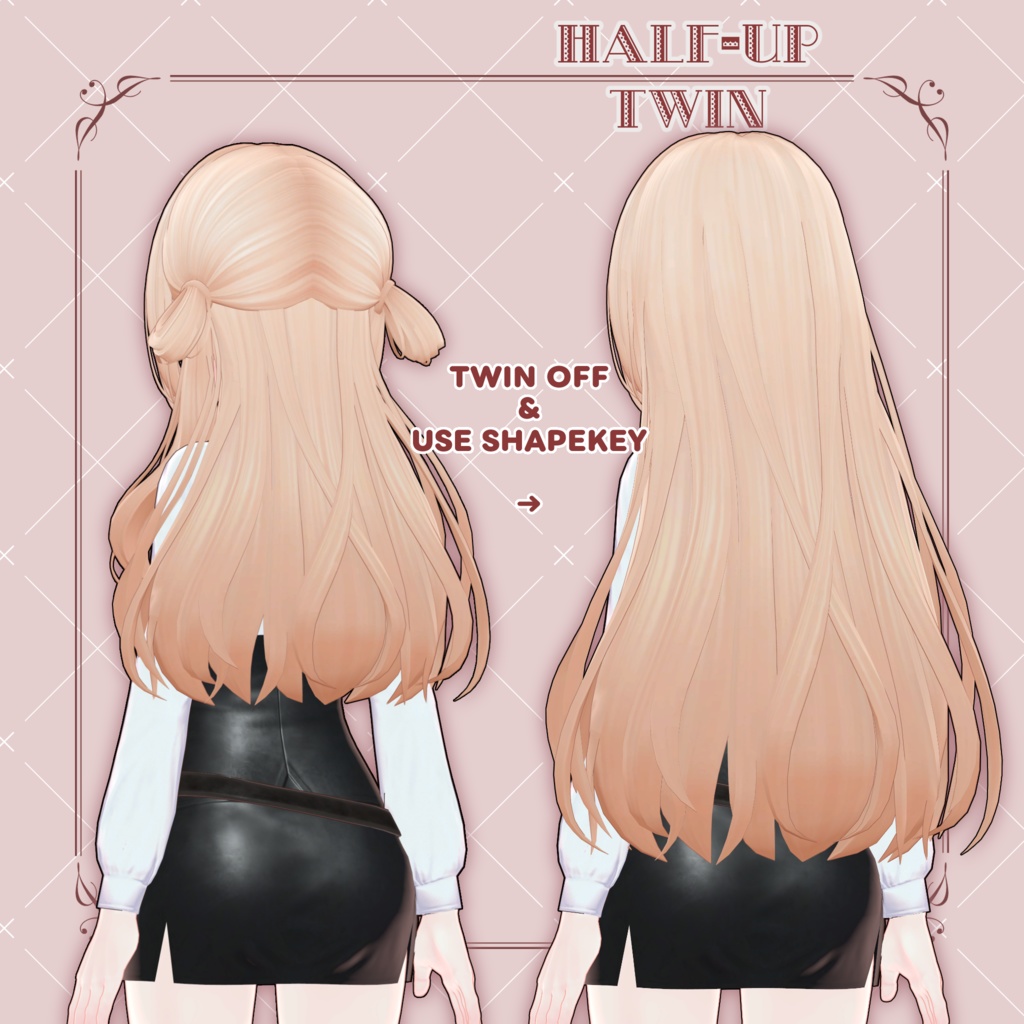 【13アバター対応】Half-Up Twin【VRC想定】