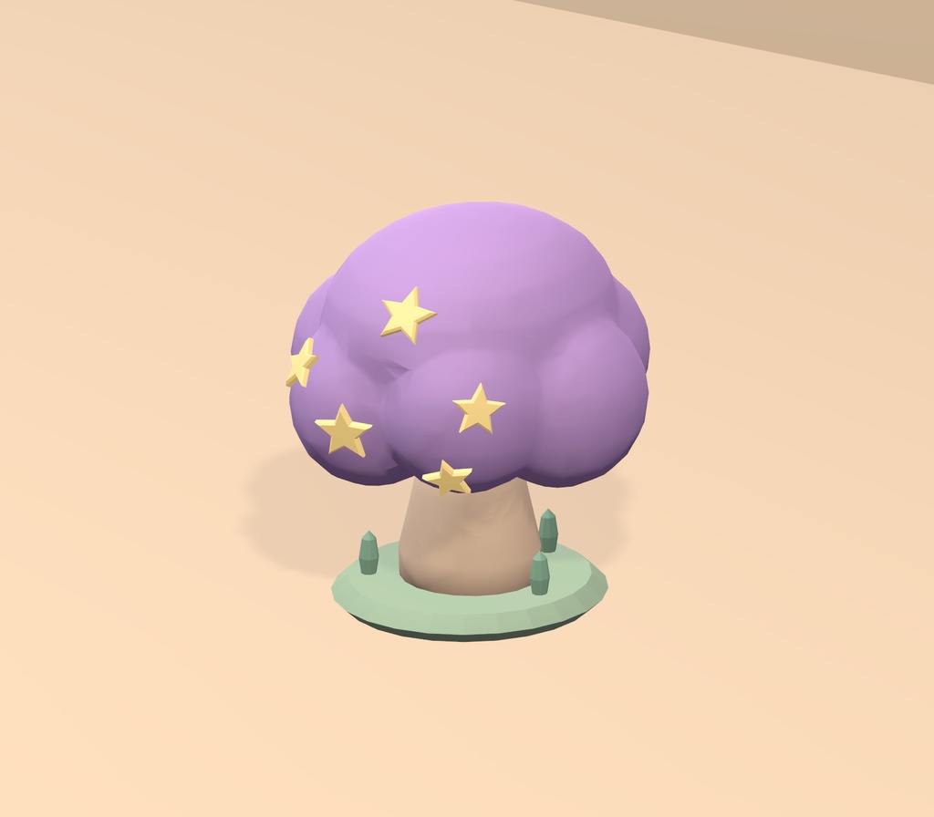 【Unity・3Dキノコ素材】パステルきのこ8種セット|星降るキノコ庭