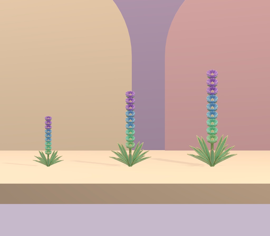 【Unity・3D花素材】パステルの花6種・3サイズ|ベルフラワー・メドウ