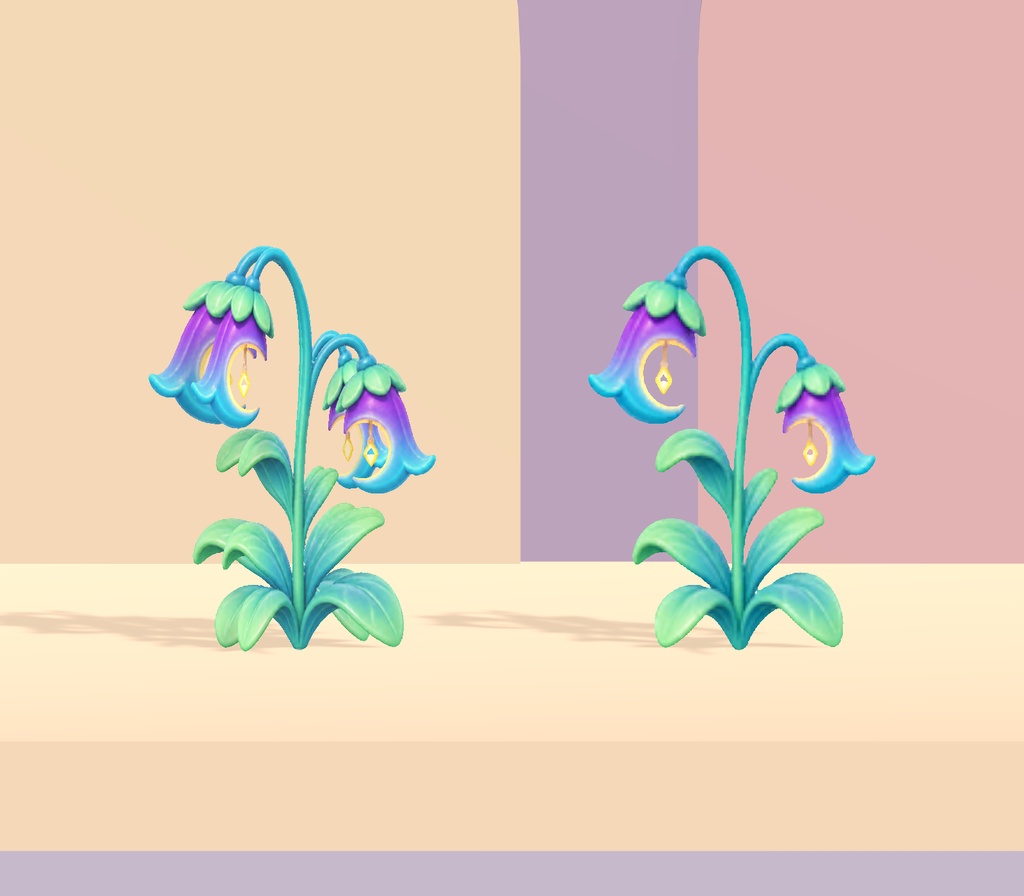 【Unity・3D花素材】パステルの花6種・3サイズ|ベルフラワー・メドウ