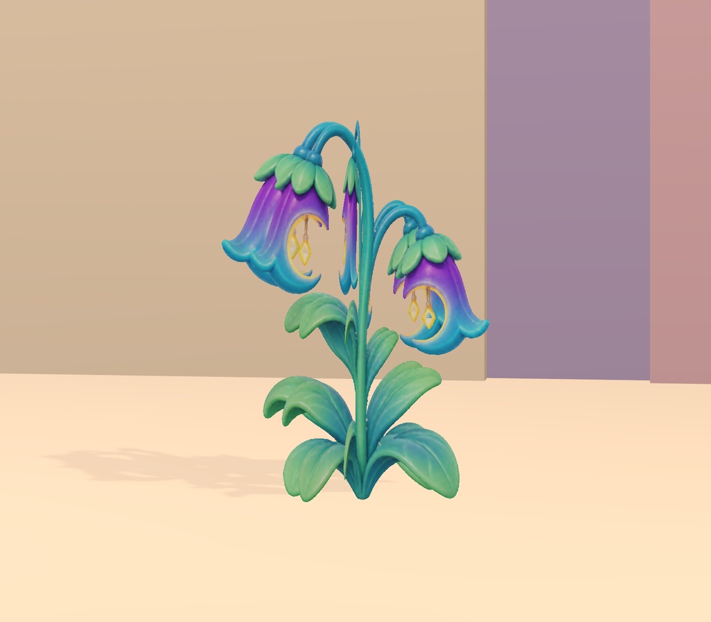 【Unity・3D花素材】パステルの花6種・3サイズ|ベルフラワー・メドウ