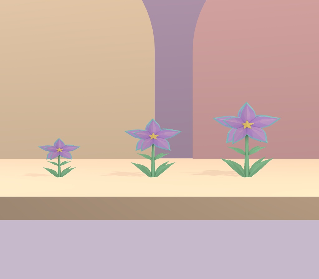 【Unity・3D花素材】パステルの花6種・3サイズ|ベルフラワー・メドウ