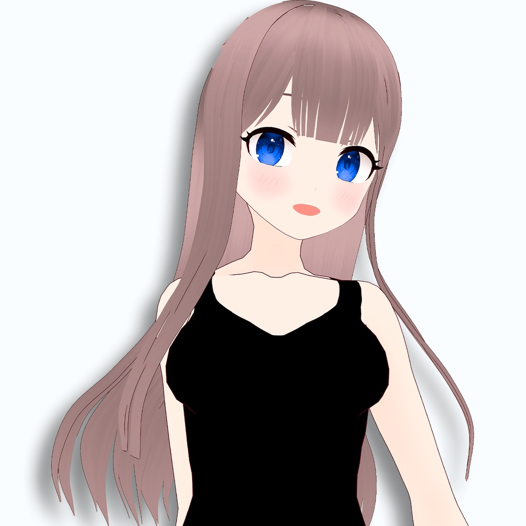 ヒロイン風ハーフアップ ロングヘア【Vroid正式版/ヘアプリセット】