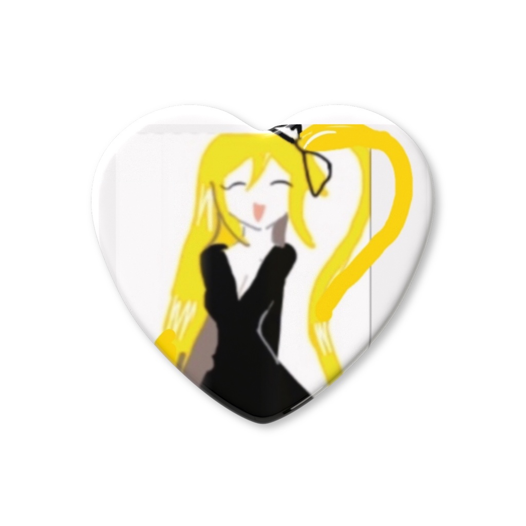RAHO SWEET HEART ハート缶バッジ - 57 × 52.5mm - ブリキ