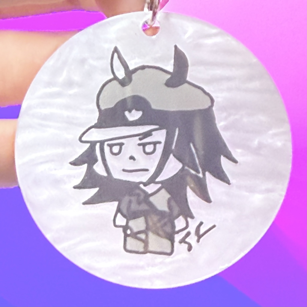 画伯ちよによるフェノーメノを描いたキーホルダー