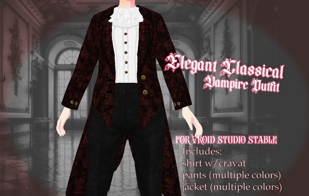 Elegant Classical Vampire Outfit for VRoid Studios 
