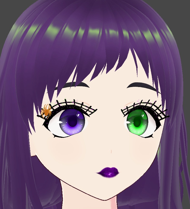 Spiderweb Glitter-Glamour Eyelashes for VRoid Studio