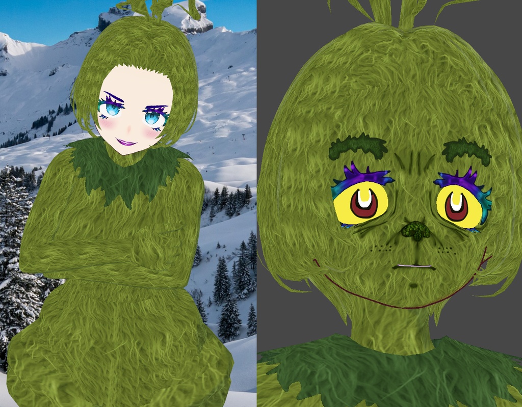 Stinky Gronchy Christmas Monster Cosplay Kit for VRoid Studio