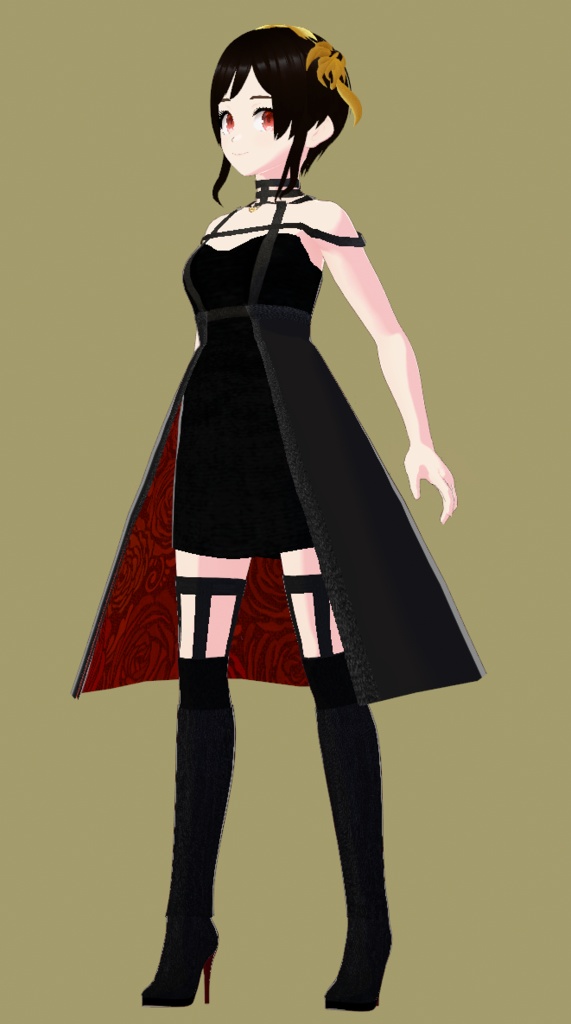 Yor Forger Thorn Princess Dress and Boots Cosplay for Vroid