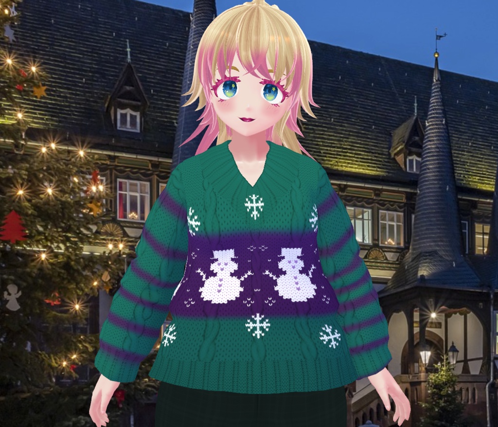 Ugly Winter Snowman Sweater for Vroid Studio