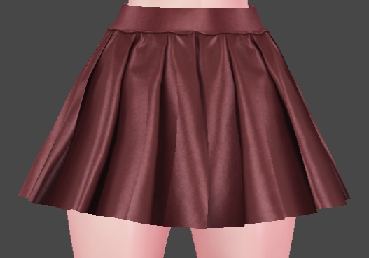 Faux Leather Pleated Skirt for VRoid Studio