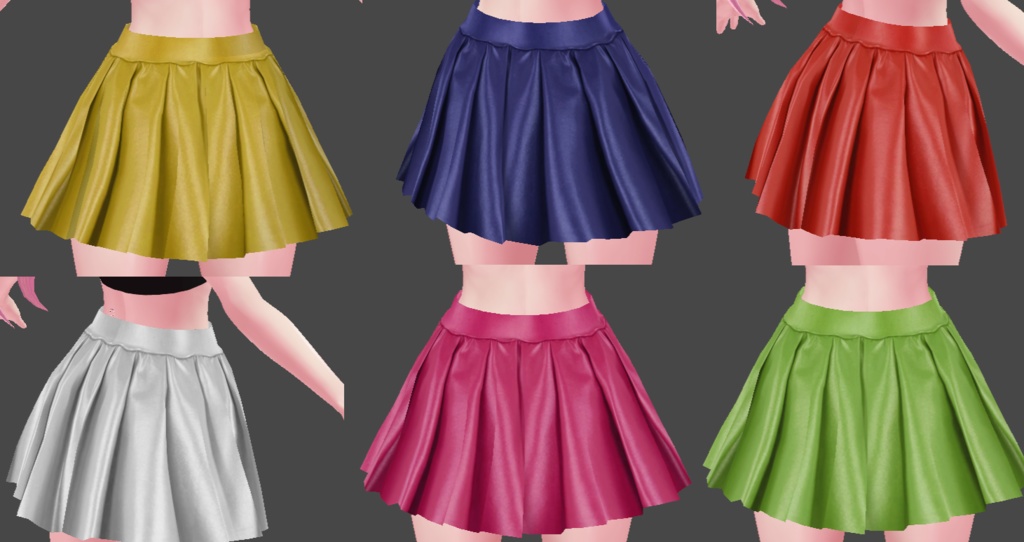 Faux Leather Pleated Skirt for VRoid Studio
