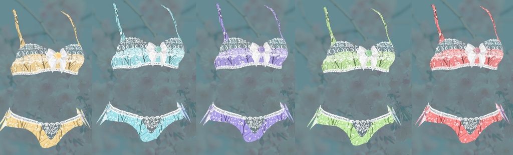 Floral Lace Underwear Set for VRoid Studio