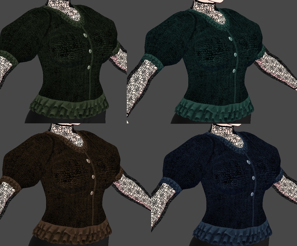 Elegant Gothic Mesh Top for Vroid Studio